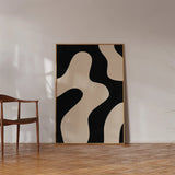 Modern Abstract Beige & Black Prints