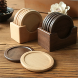 Solid Walnut Wood Coasters 6pcs/set