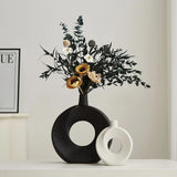 Nordic Style Ceramic Donut Vase