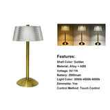 Crystal LED Cordless Table Lamp