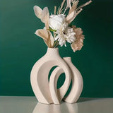 Hollow Nordic Modern Ceramic Vase - Set of 2