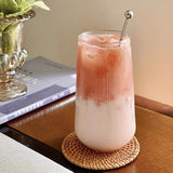 1pc 500ml Vertical Striped Drinking Glasses