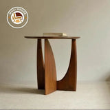 Solid Wood Geometric Side Table