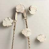 Natural White Turquoise Marble Handle & Hooks
