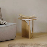 Solid Wood Geometric Side Table