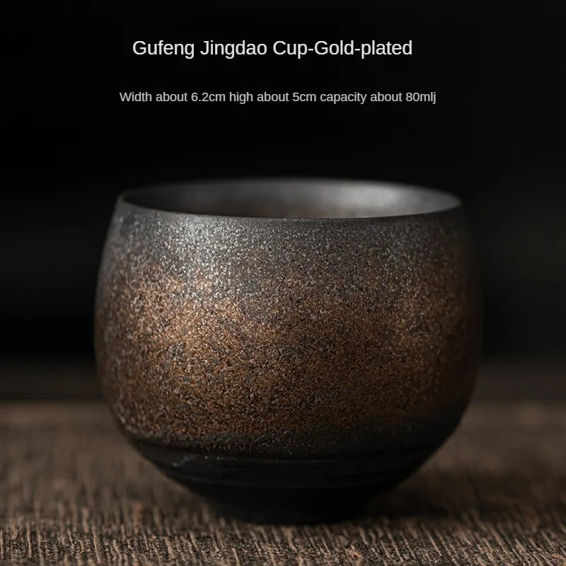 Japanese Style Handmade Stoneware Tea Cup & Bowl