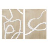 Abstract Line Beige Wall Art Canvas Painting