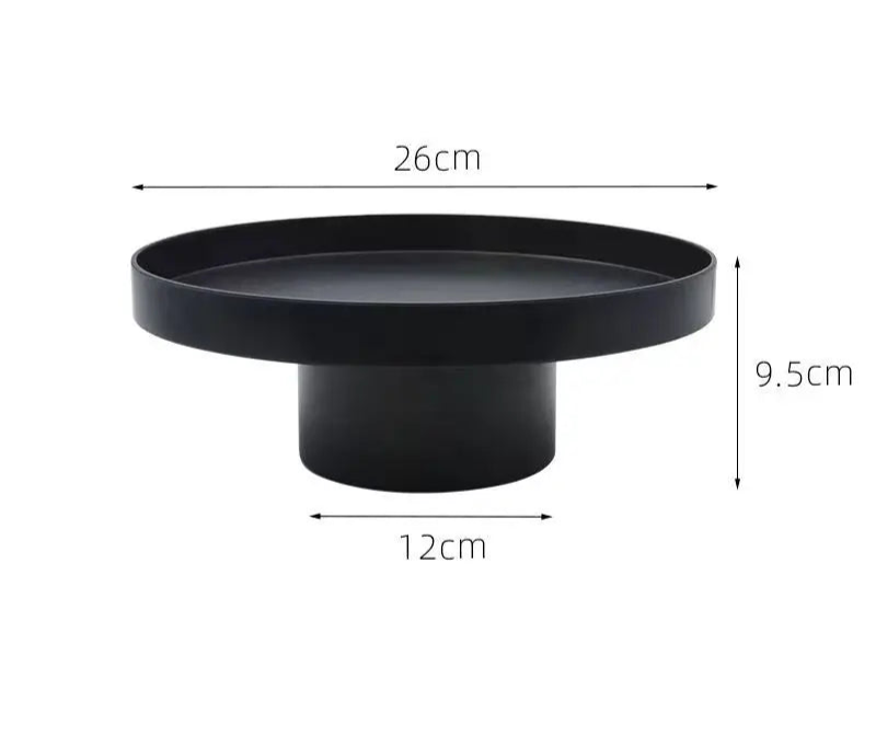 Round Black Pedestal Tray