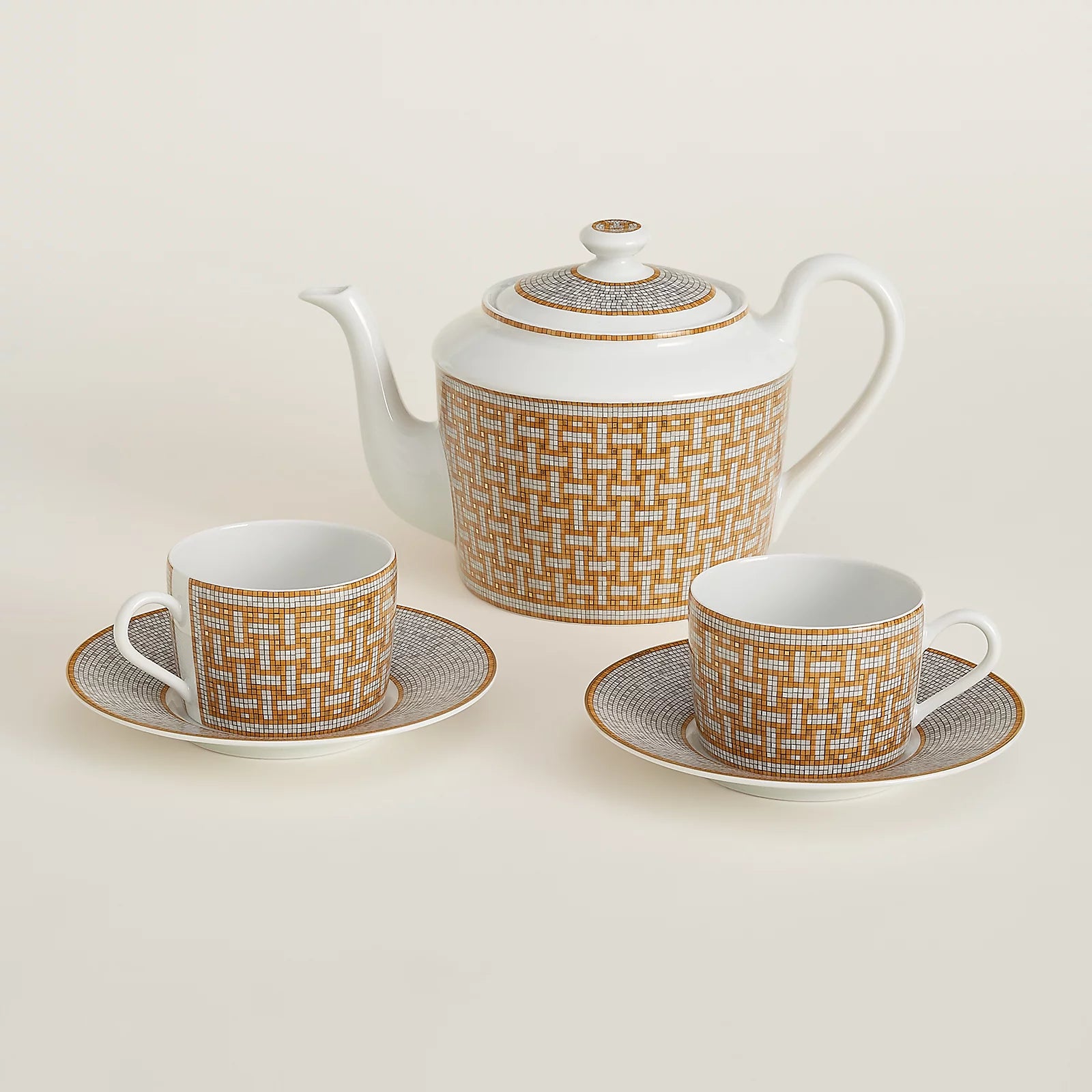 Mosaique au 24 Platinum & Gold Tea Set